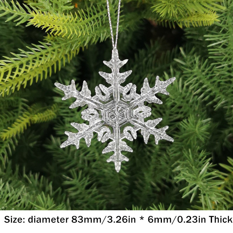 30 Pieces Christmas Acrylic Snowflake Ornaments Crystal Xmas Snowflake  Decorations Winter Snow Theme Acrylic Christmas Tree Pendant Party  Supplies, 6