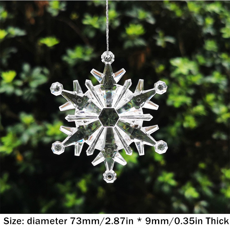 Transparent Plastic Crystal Snowflake Pendant Ornament - Temu