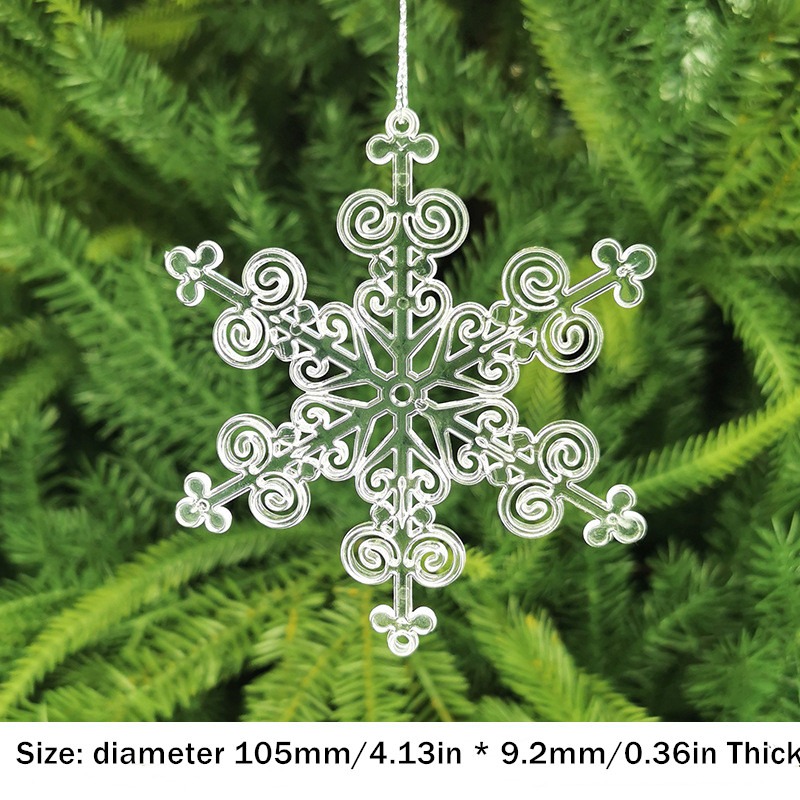 WOXINDA Large Beads for Crafts Acrylic Glitter Christmas Pendant  Transparent Christmas Decorations Winter Christmas Tree Ornaments 