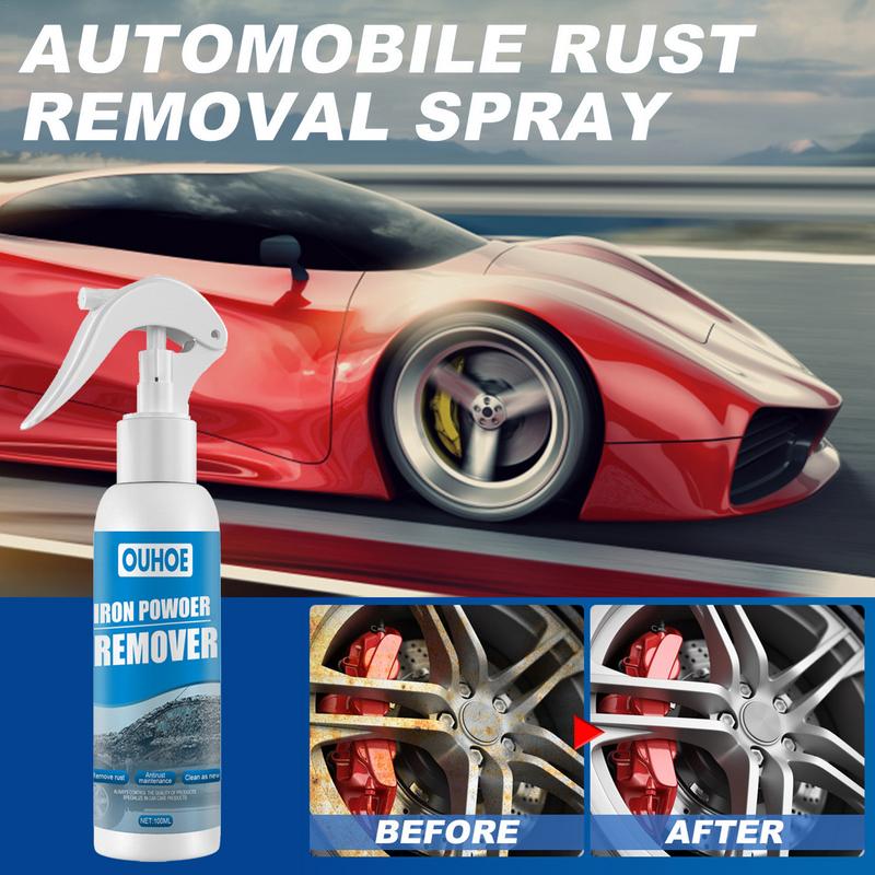 Powerful Rust Remover Spray with Brush, Multi-Functional Wheel Hub Renewal  Agent, Car Rust Removal Spray, Iron Powder Remover, Rust Remover for Metal