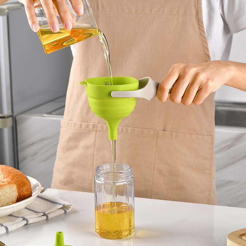 Portable Silicone Collapsible Funnel Household Cooking Tools For Fuel  Hopper Beer Oil Foldable Funnels Kitchen Accessories