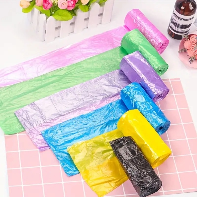 8/16 Rolls Small Trash Bags Pink 2-4 Gallon Thicken Disposable Garbage Bags  for Office