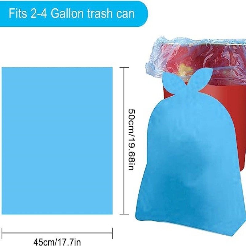 20 Counts / Roll 2-4 Gallon Small Trash Bags Waste Basket Liners Blue