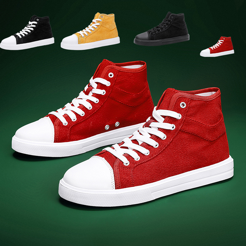 Men's High Top Skate Shoes With Good Grip, Breathable Lace-up Sneakers, Men's  Footwear - Temu
