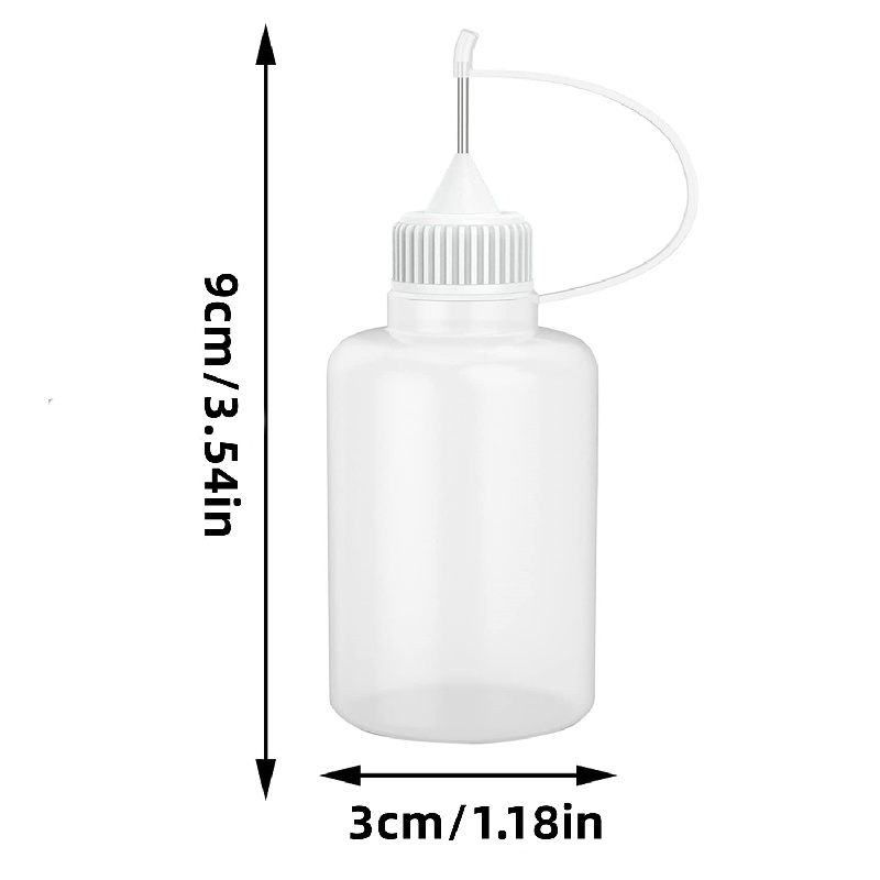  12 Pcs 1 Ounce Needle Tip Glue Bottle 30ml Plastic Dropper  Bottles for Small Gluing Projects, Paper Quilling DIY Craft, Acrylic  Painting, White Lid : Arts, Crafts & Sewing