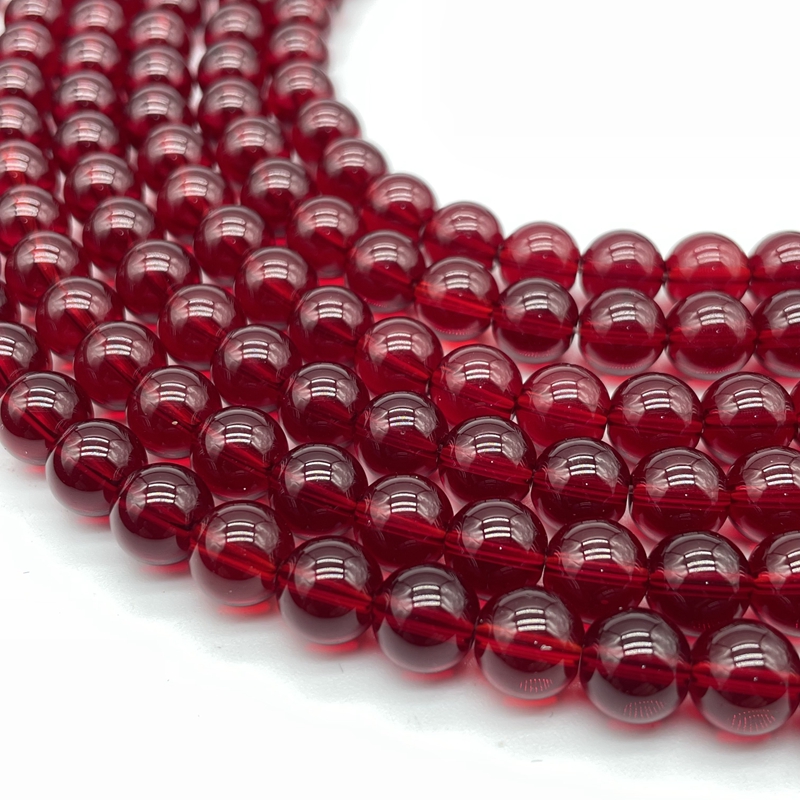 10mm Red Glass Beads