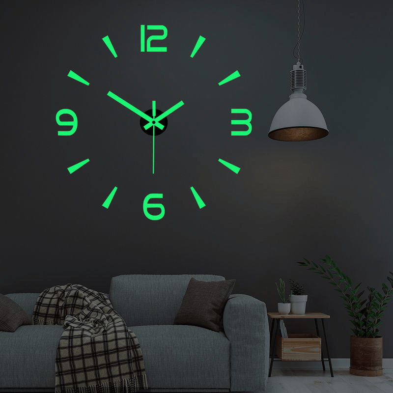 

1pc 3d Black Acrylic Oversized Living Room Digital Diy Decorative Wall Clock (no Batteries)