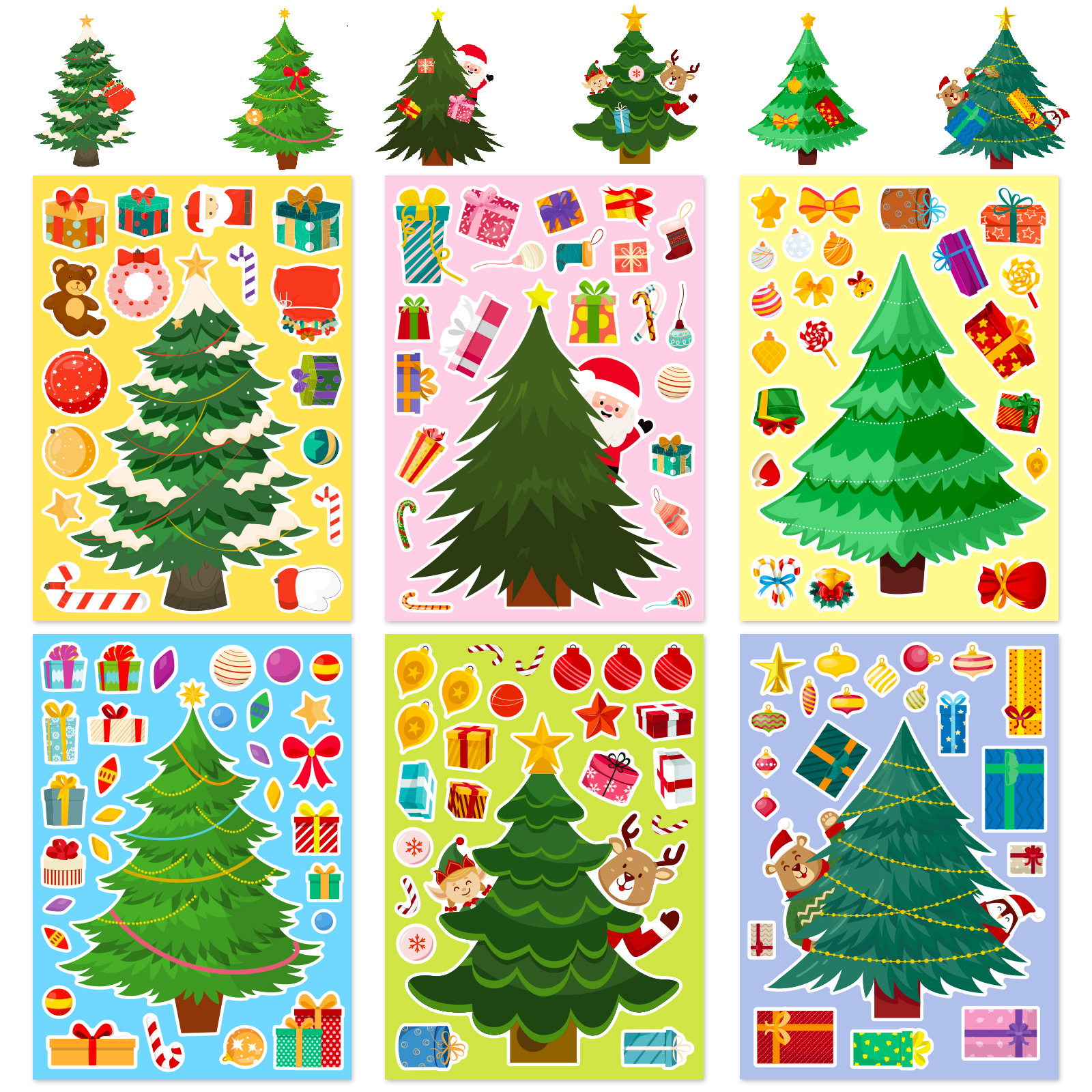 Happy Storm Christmas Tree Stickers for Kids, 24 Sheets Make a Christmas  Tree Stickers Decals Crafts for Toddlers, Xmas Party Games Activities