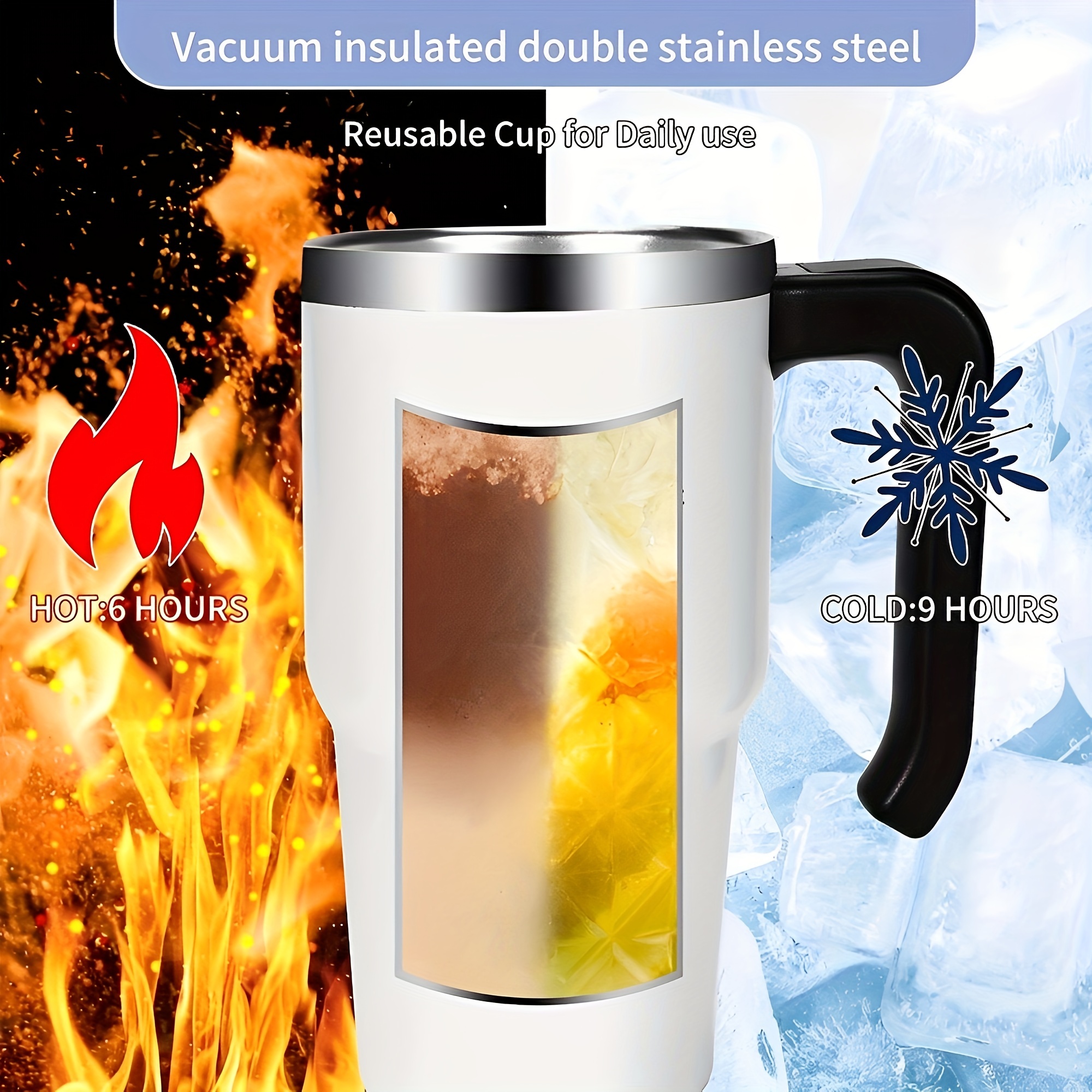 Tumbler With Lid And Straw Portable Cup 304 Stainless Steel Vacuum Cup  Travel Cold Insulated Portable Large Coffee Cup - Temu