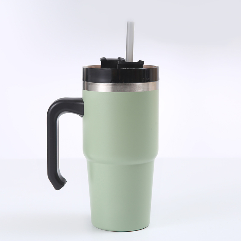 Tumbler With Lid And Straw Portable Cup 304 Stainless Steel Vacuum Cup  Travel Cold Insulated Portable Large Coffee Cup - Temu