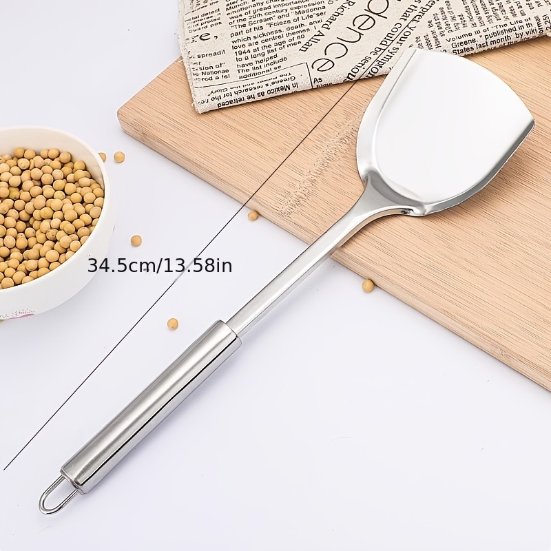 5pcs/set, Kitchen Stainless Steel Spatula Spoon Set With Holder, Thickened  Household Long Handle Kitchenware, Non-scalding Hand Spoon, Frying Shovel