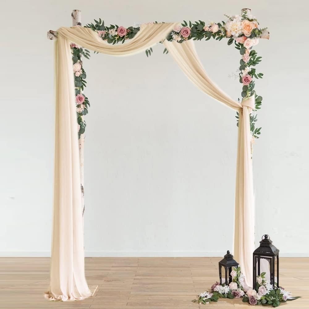 Rideaux en tissu transparent pour arche de mariage - 2 panneaux de