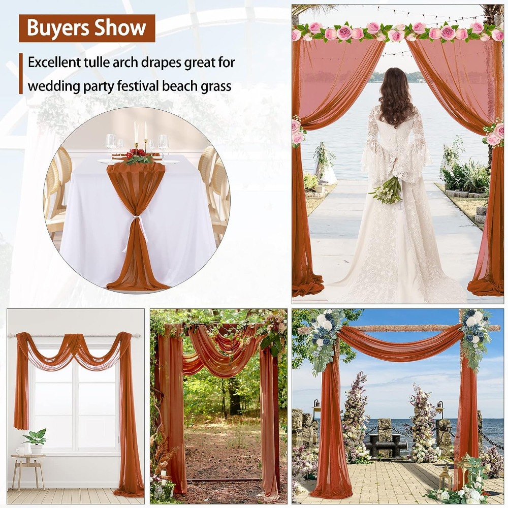 Wedding Arch Draping Fabric,2 Panel 28 x 19Ft White Wedding Arch