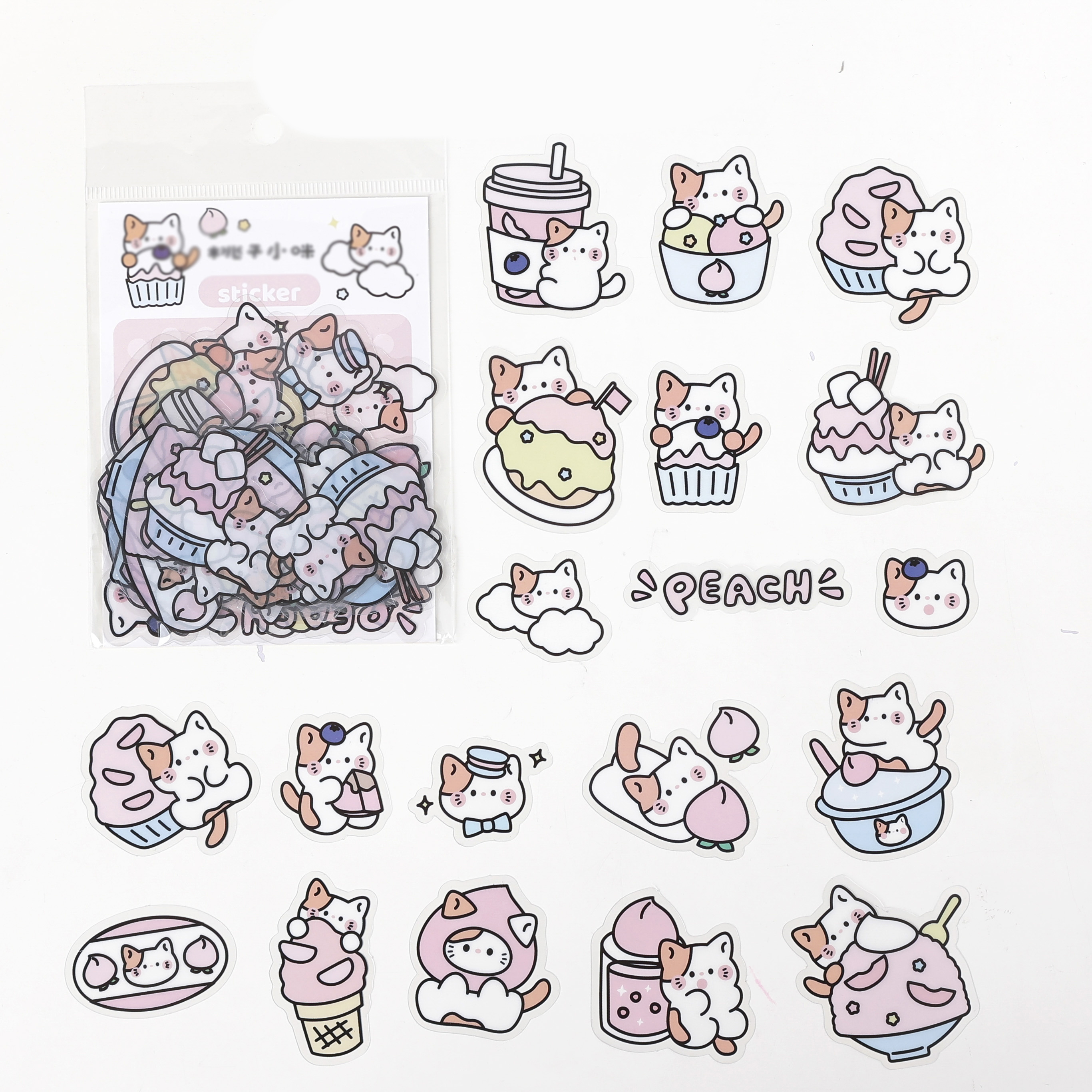 Bag Diy Cute Cartoon Kawaii Pvc Stickers Lovely Cat Bear - Temu