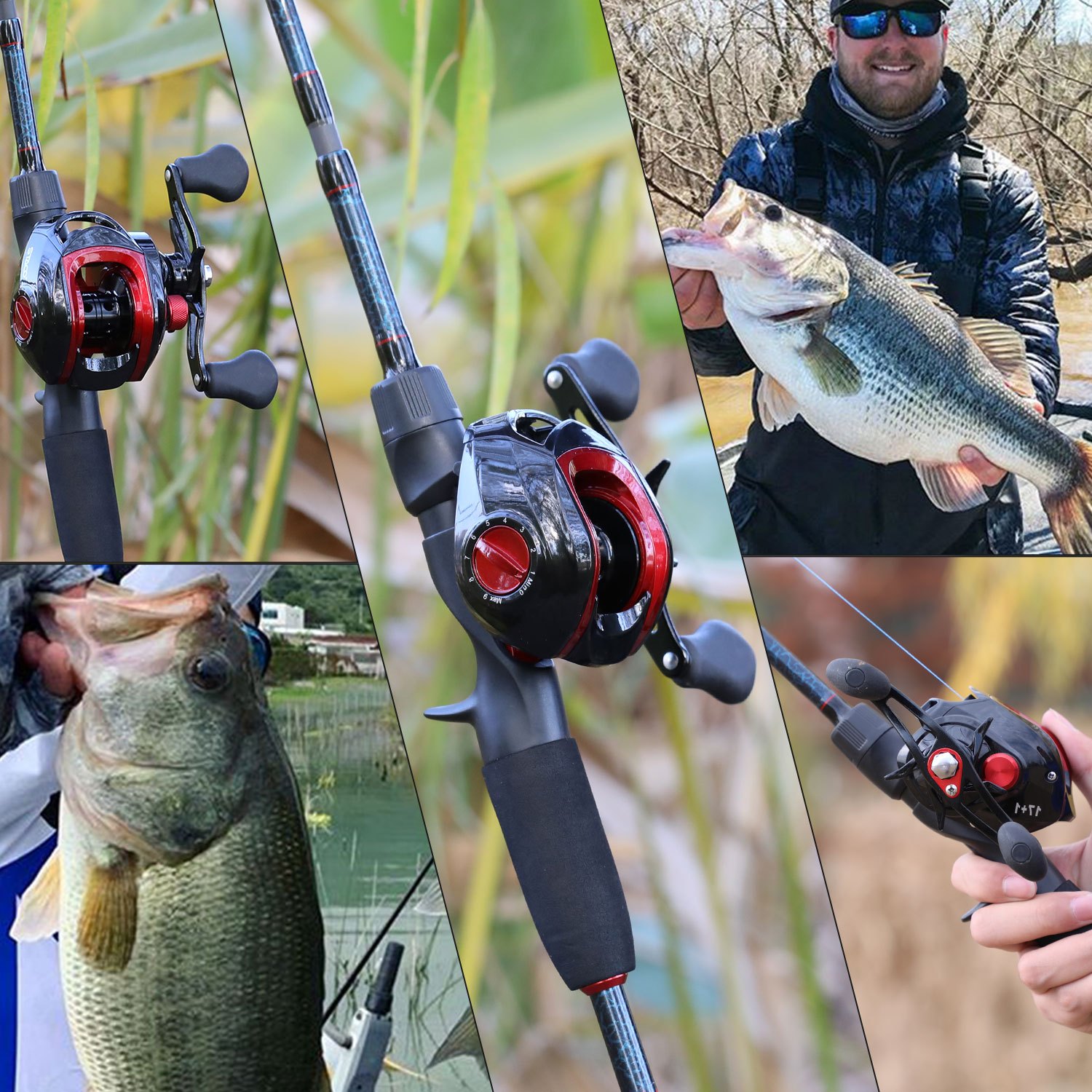  fishing gear box bag set 5 section 24 fiber rod and 17 1bb wheel send 100mpe fishing line hard bait sequins and accessories etc bait accessories color random details 4
