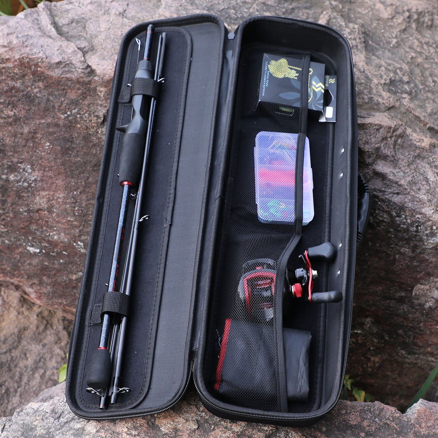  fishing gear box bag set 5 section 24 fiber rod and 17 1bb wheel send 100mpe fishing line hard bait sequins and accessories etc bait accessories color random details 5