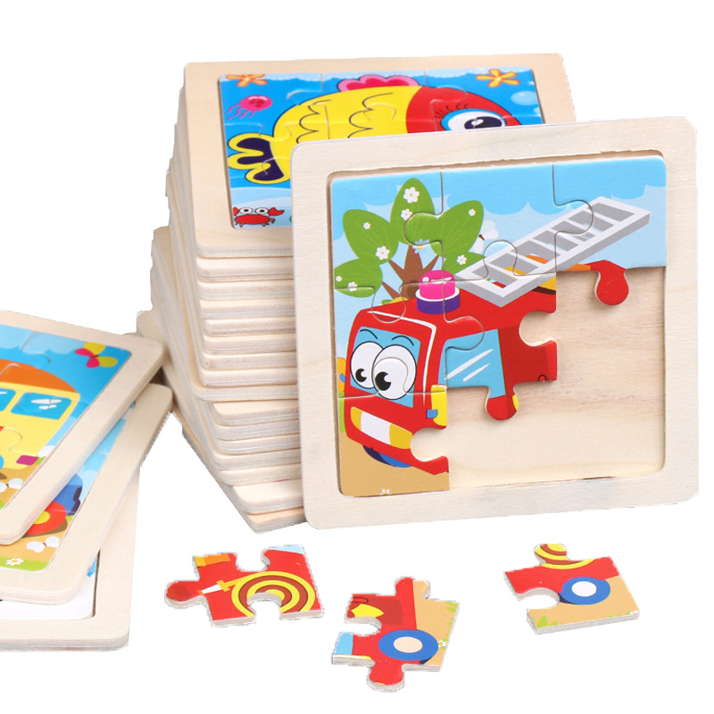 Rompecabezas para niños de 2 a 4 años de edad, 9 piezas, coloridos  rompecabezas de madera, juego de 6 juguetes de aprendizaje para el  desarrollo del