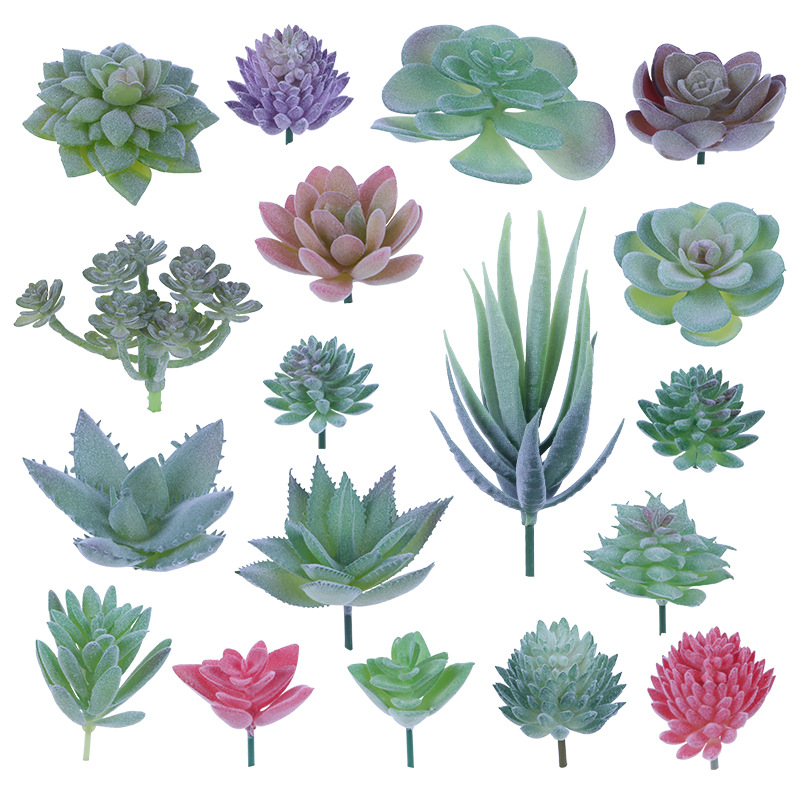 

18 Pcs Succulents Plants Artificial Fake Succulents Unpotted Artificial Succulents Plants Faux Succulents With Flocking Coating For Indoor Home Office Decoration