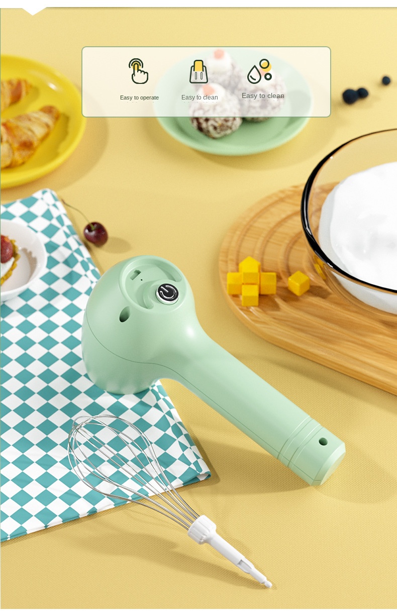 Handheld Electric Egg Beater With Base, Household Egg Beater, Small Cream  Cake Baking Mixer - Temu