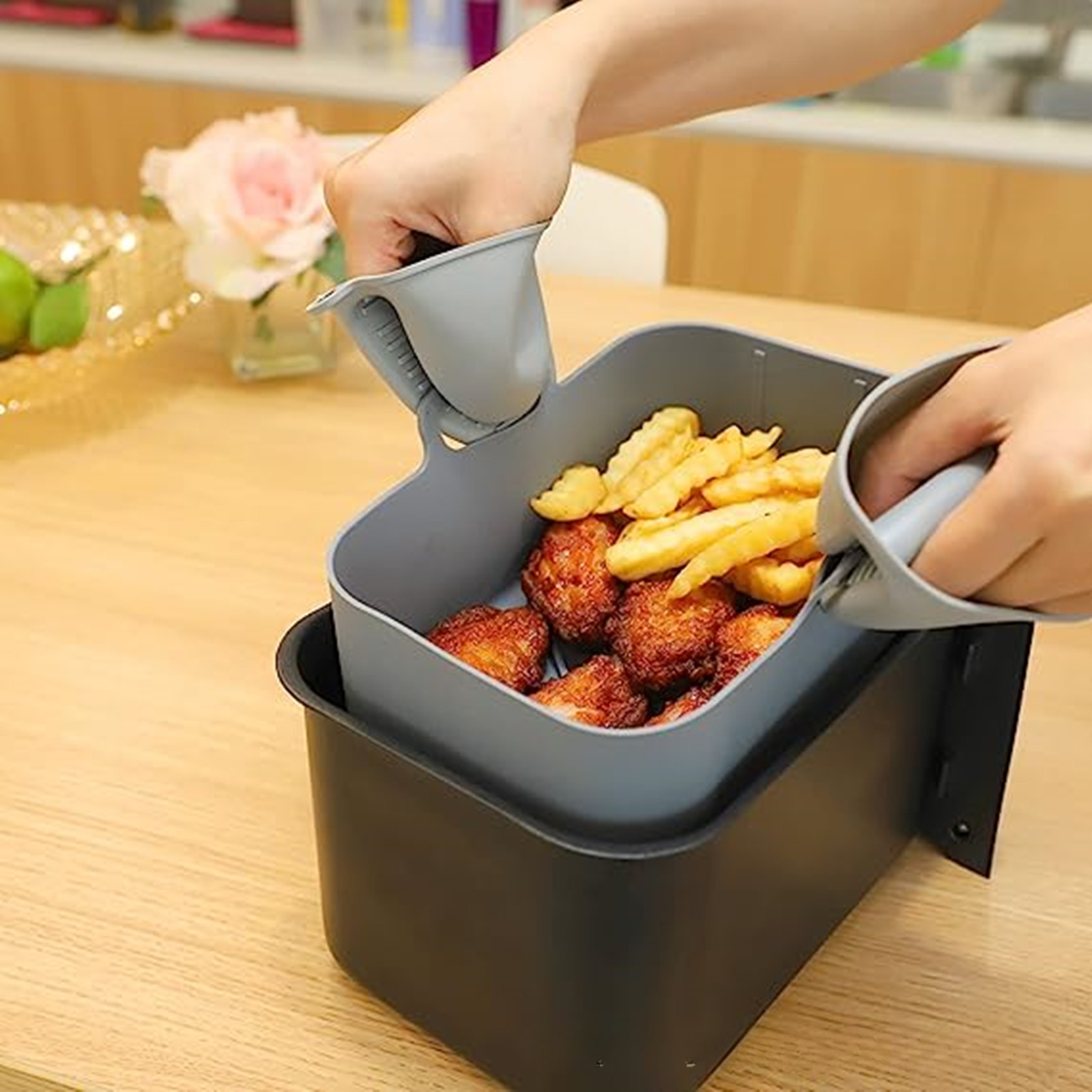 Rectangular Silicone Air Fryer Liners Air Fryer Liners Pot - Temu