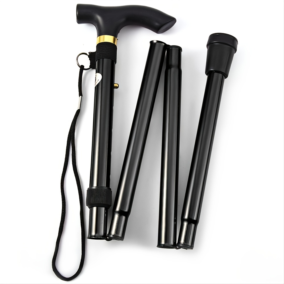 

Foldable Lightweight Walking Stick, Adjustable Trekking Pole With Rubber Tip For Outdoor Camping Hiking