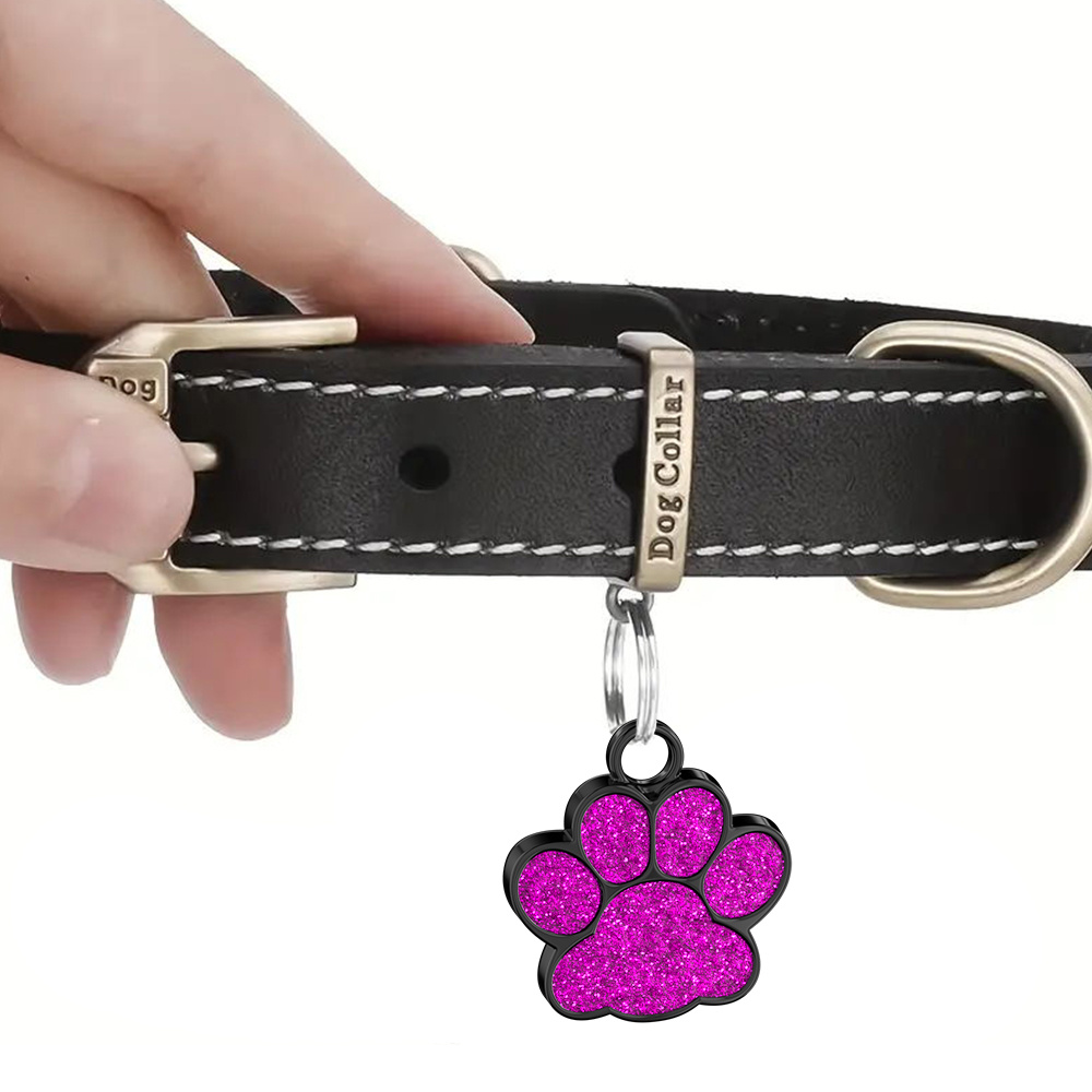 Personalized Dog ID Collar Leather Customized Engraved Pet ID Tag