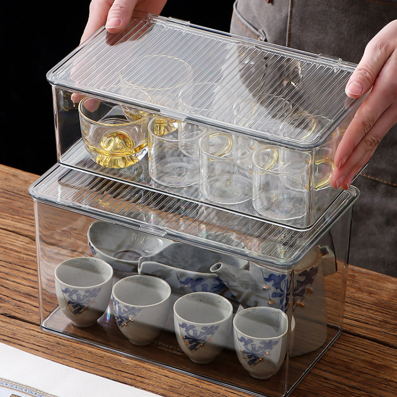 Cup Mug Storage Shelves Acrylic Dust Proof Box Tea Room Table Organizer -  AliExpress