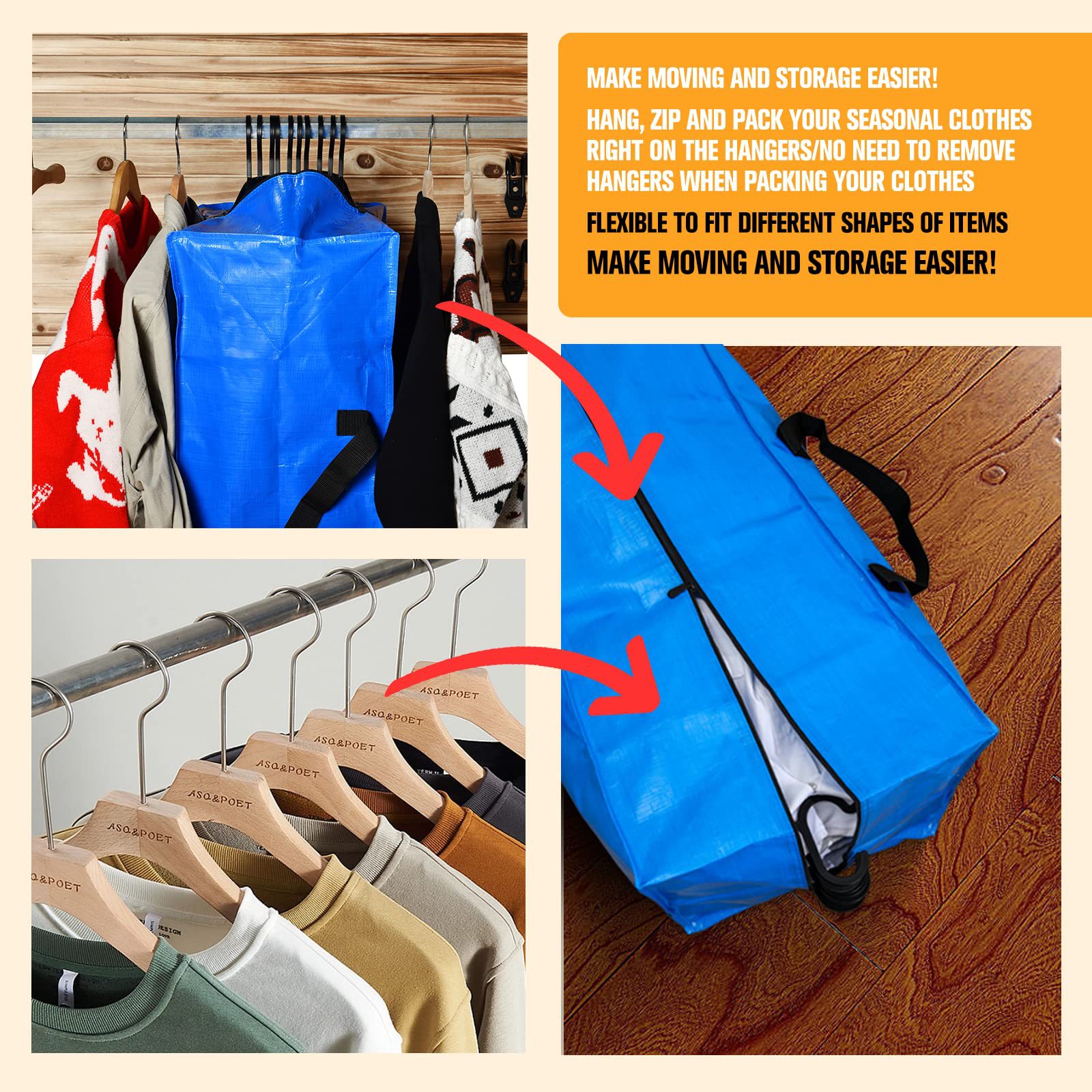  Household Essentials Hanging Zippered Garment Storage