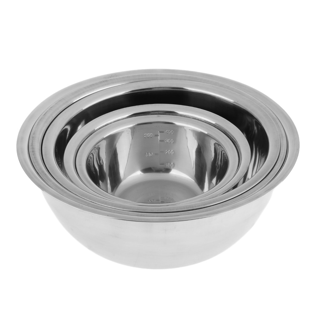 5pcs non slip stainless steel mixing bowls set   kitchen cooking and baking nesting design for   details 0