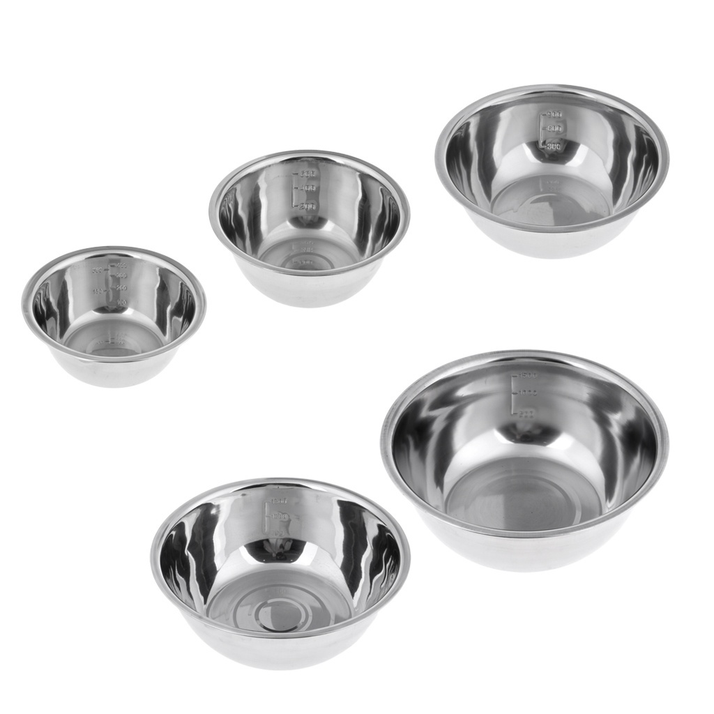 5pcs non slip stainless steel mixing bowls set   kitchen cooking and baking nesting design for   details 3