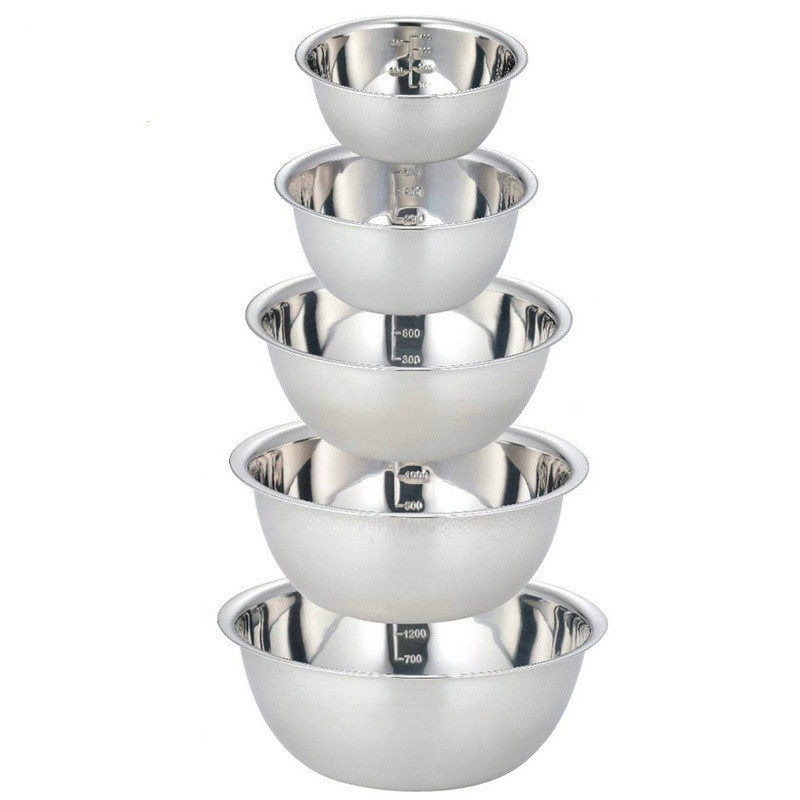 5pcs non slip stainless steel mixing bowls set   kitchen cooking and baking nesting design for   details 6