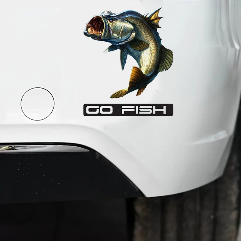 Go Fishing Fish Car Stickers For Laptop Water Bottle Car - Temu