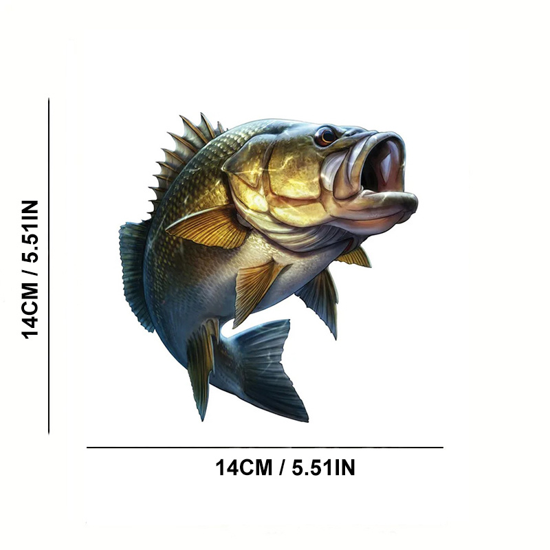 Large Mouth Bass Fish Fishing Car Sticker Laptop Bottle - Temu