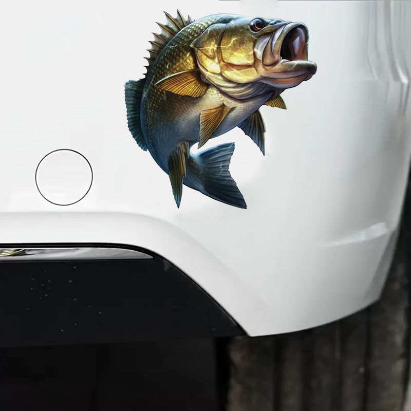 Large Mouth Bass Fish Fishing Car Sticker Laptop Bottle - Temu