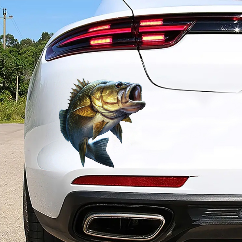 Large Mouth Bass Fish Fishing Car Sticker For Laptop Bottle Truck Phone  Motorcycle Van SUV Vehicle Paint Window Decals Automobile Accessories