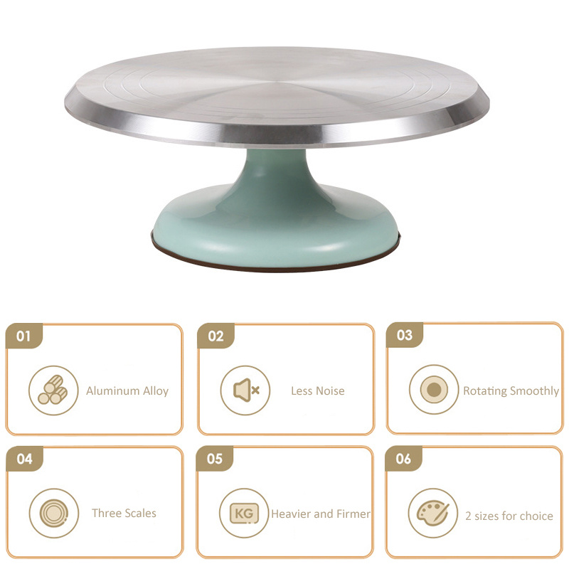 Rotating Cake Stand, Cake Turntable, Aluminum Alloy Cupcake Spinner with  Non-Slip Rubber Base, Baking Supplies Cake Decorating Tools for Party