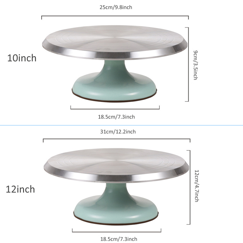  YAXI Aluminium Alloy Revolving Cake Stand 10 12 14 Inch  Rotating Cake Turntable for Cake, Cupcake Decorating Supplies : Home &  Kitchen