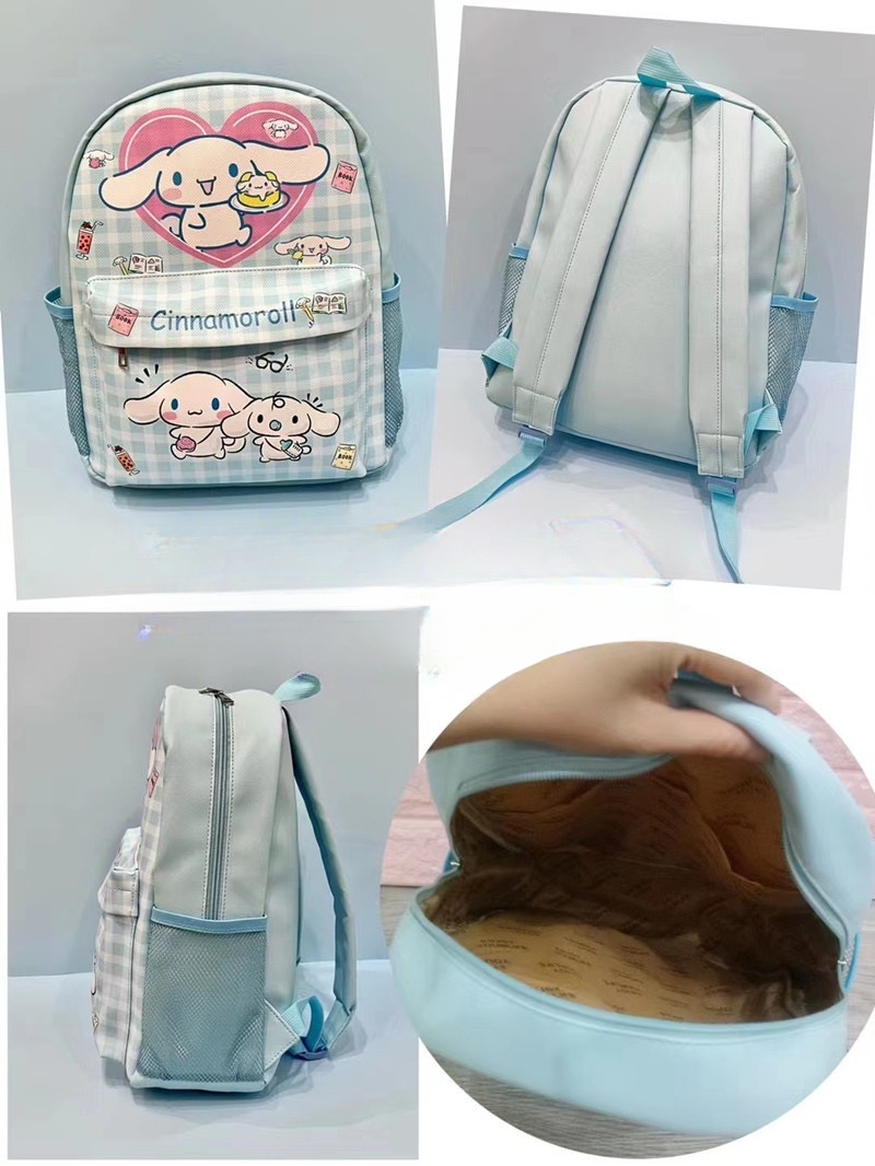 Miniso Cute Kuromi Cinnamoroll Hello Kitty Backpack, Pu Leather