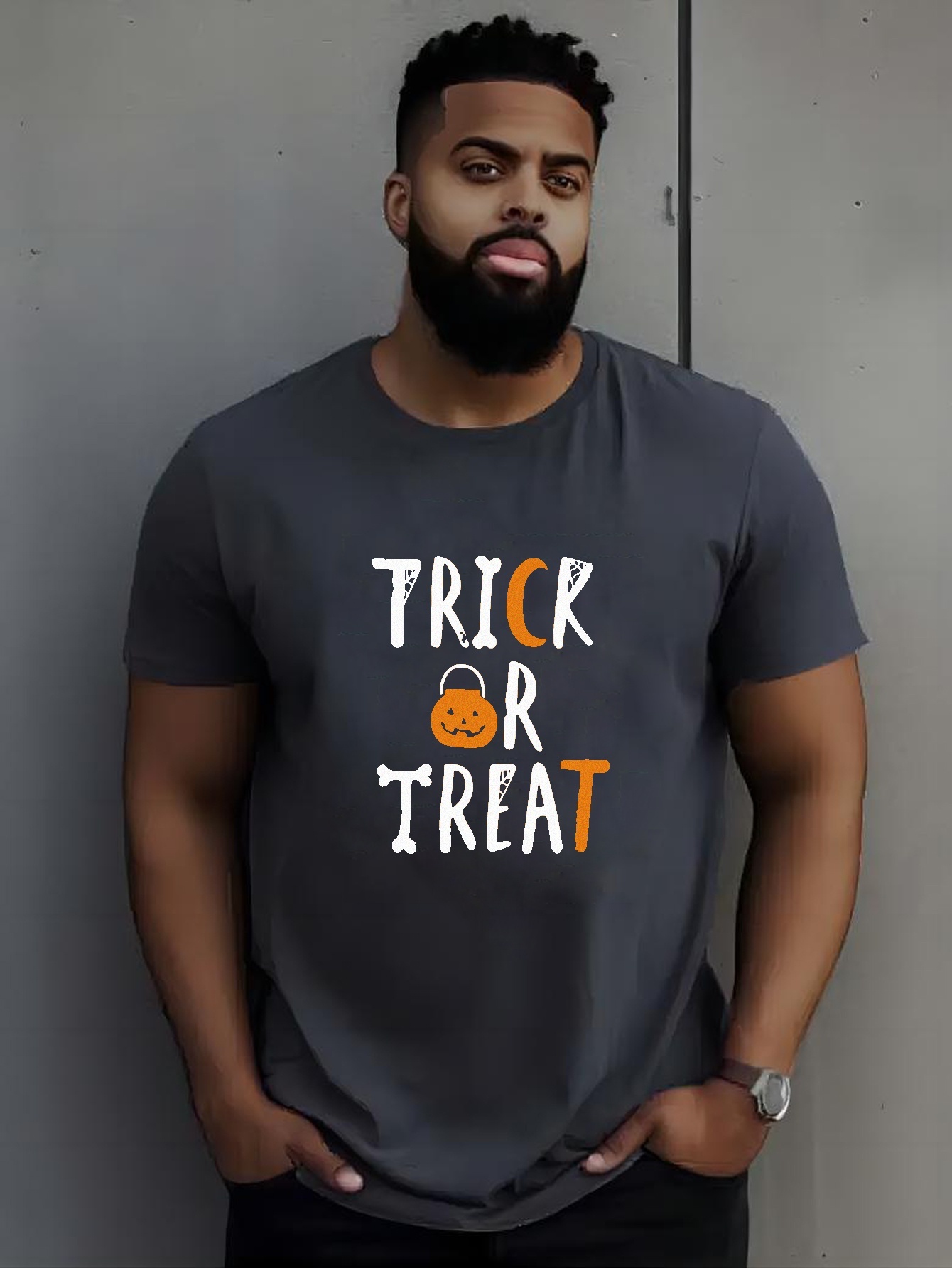 Oversized T shirt Men's Halloween trick Treat Graphic - Temu Canada