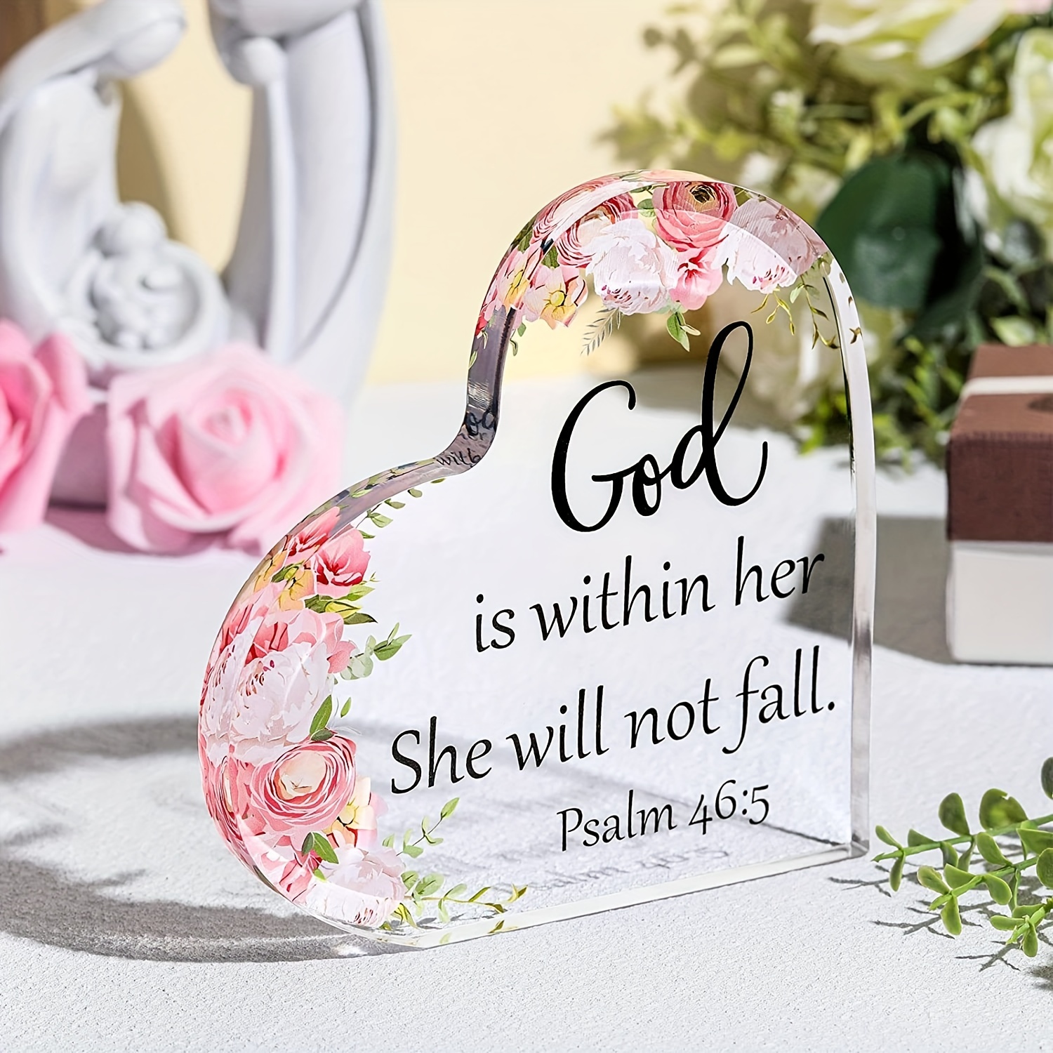 Heart Acrylic Sign Clear Acrylic Hearts Decoration Christian Gifts  Inspirational Scripture Heart Spiritual Amazing Decor For - AliExpress