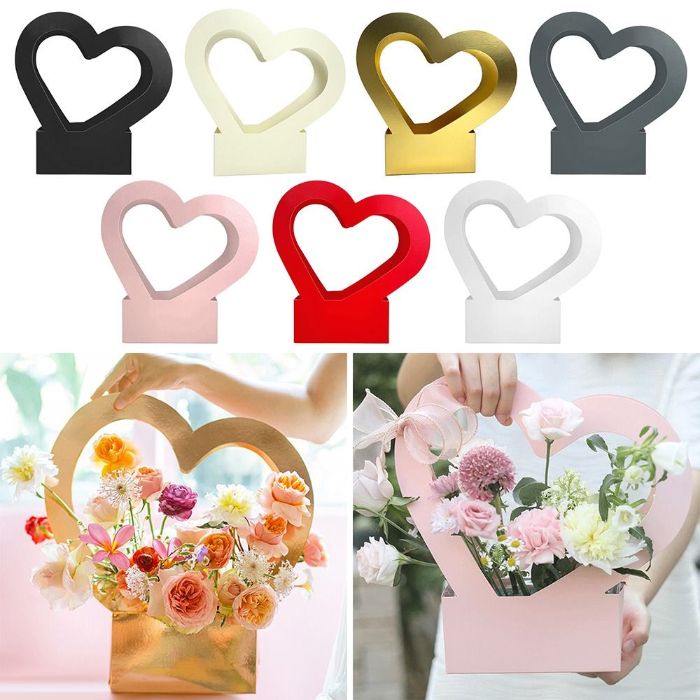 Flower Box Rose Packaging Box Valentine's Day Wrapping Paper Bag Gift Box  Candy Cake Flower Shop Foldable Birthday Gifts Bag