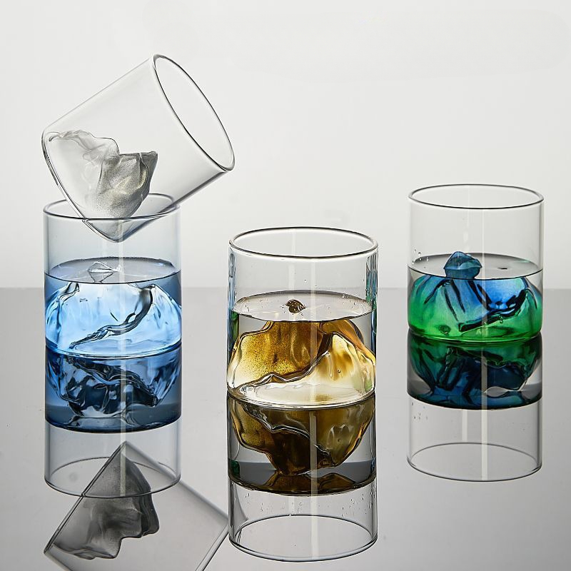 3d Glass Cup Mountain Inside Water Cup High Borosilicate - Temu