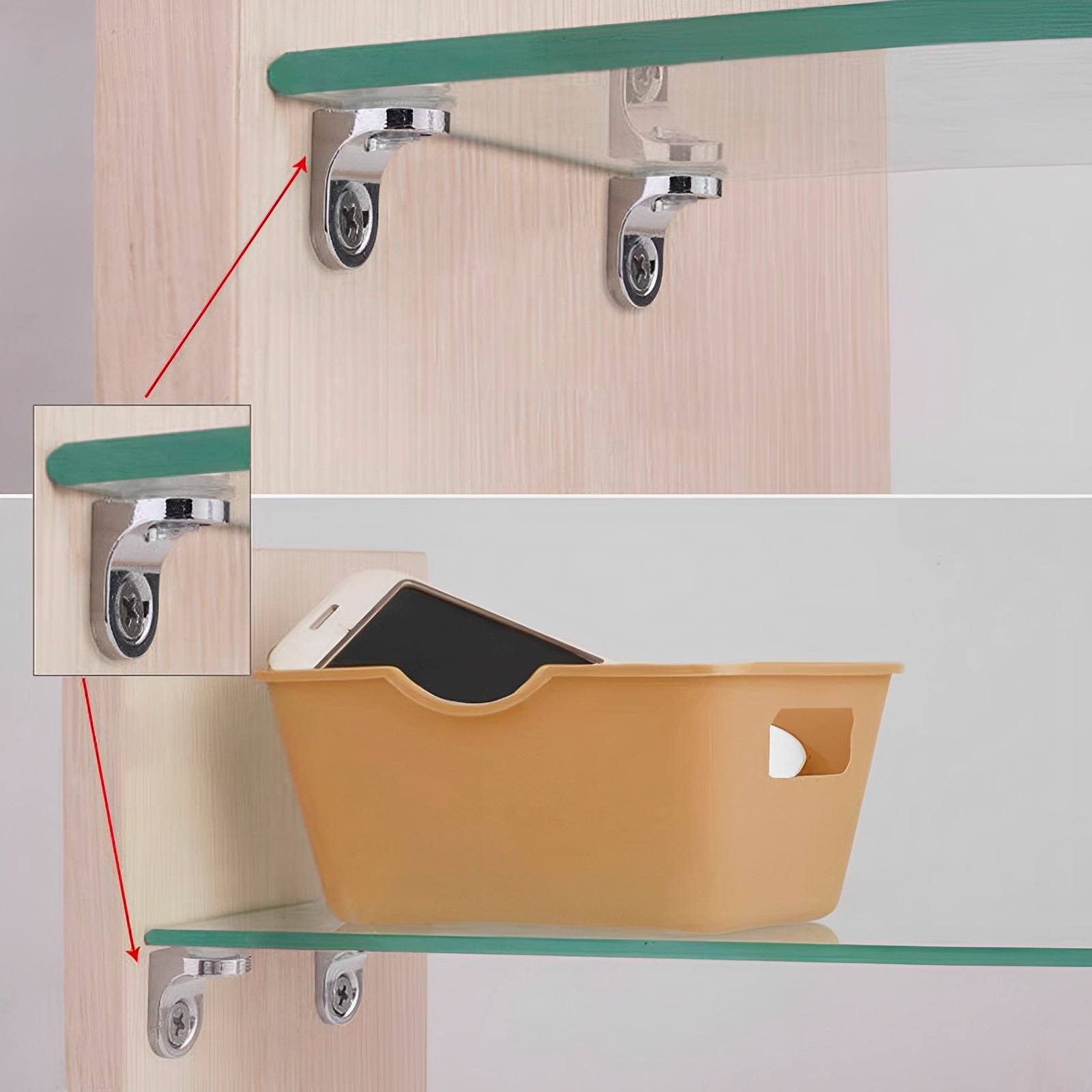 2Pcs ZINC Alloied Glass Clamp Wood Shelves Holder Support Bracket Soporte  De Pared Para Baldas Y Estantes - AliExpress