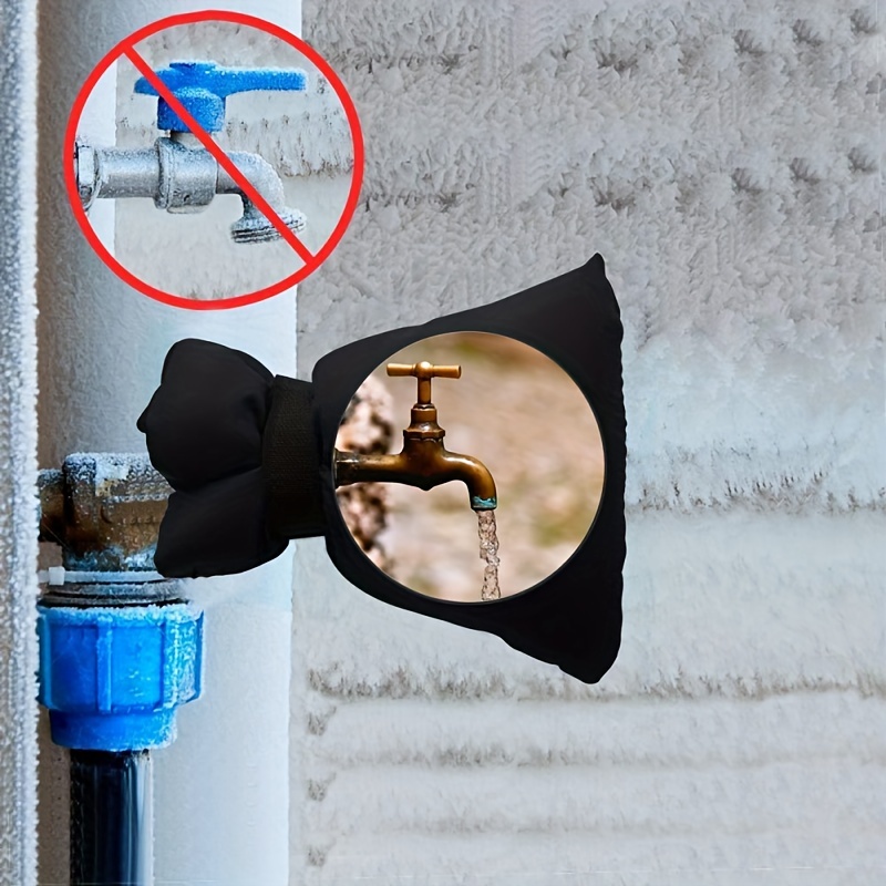 2PCS housses de protection pour robinet extérieur contre le gel pour  l'hiver - 15 x 21 cm - Noir