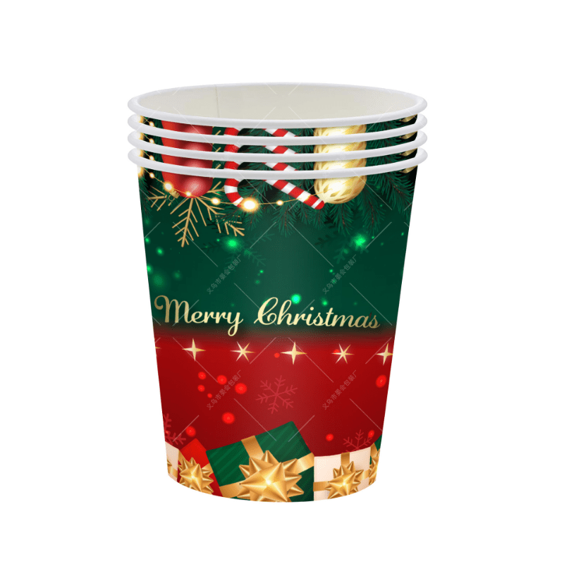 Christmas Theme Party Disposable Paper Cup Party Supplies - Temu