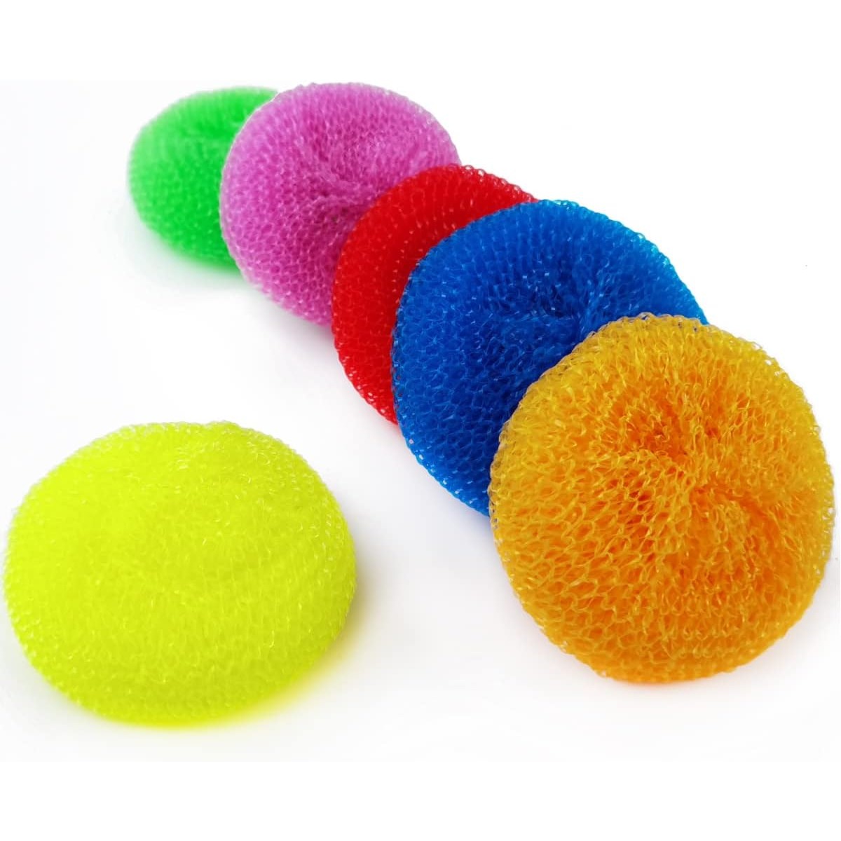 Plastic Scrubber Round Nylon Scrubbers for Pots and Pans Multicolour- Pack  of 18
