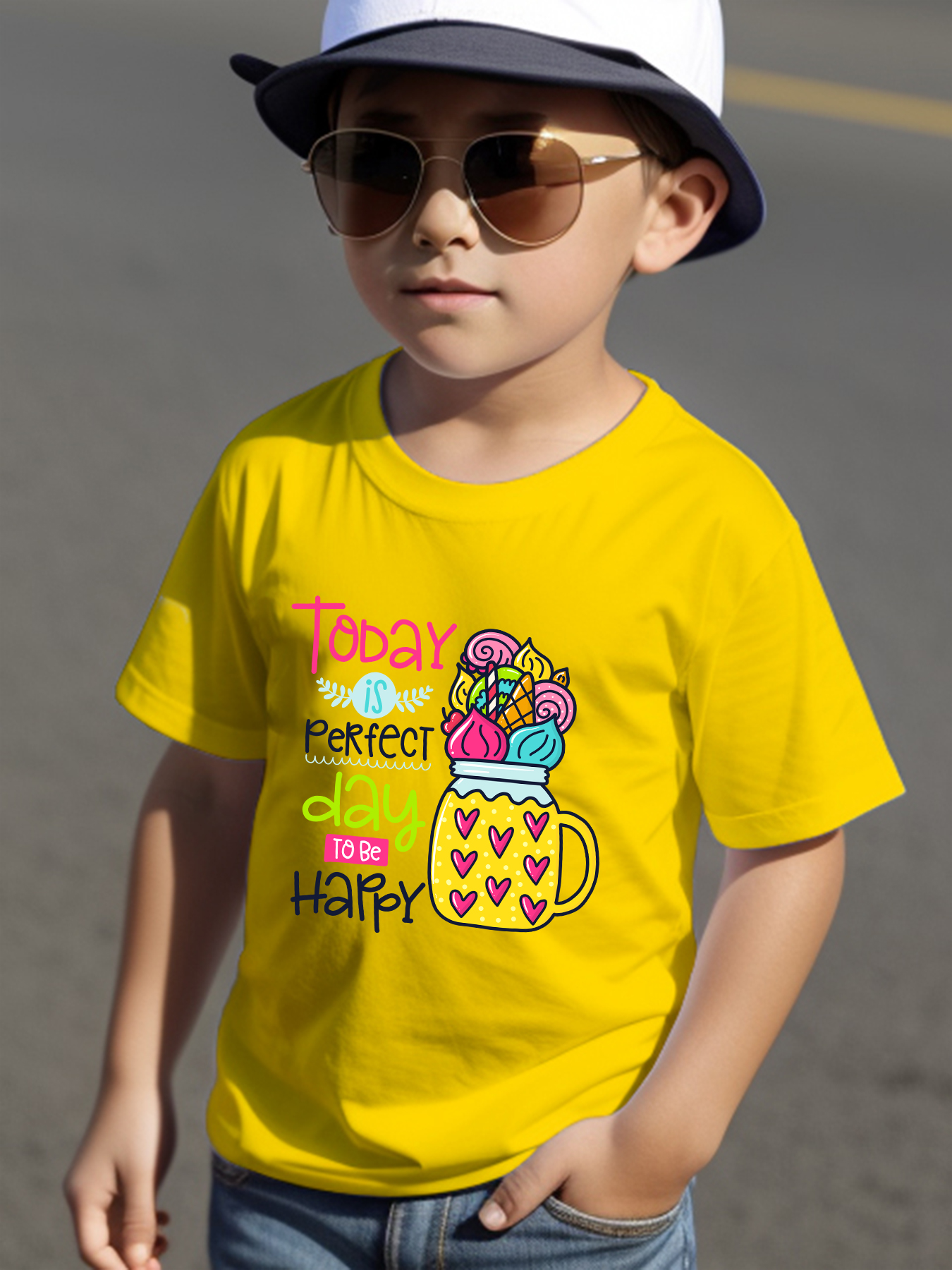 Playera Kids manga corta . Feliz Día del niño