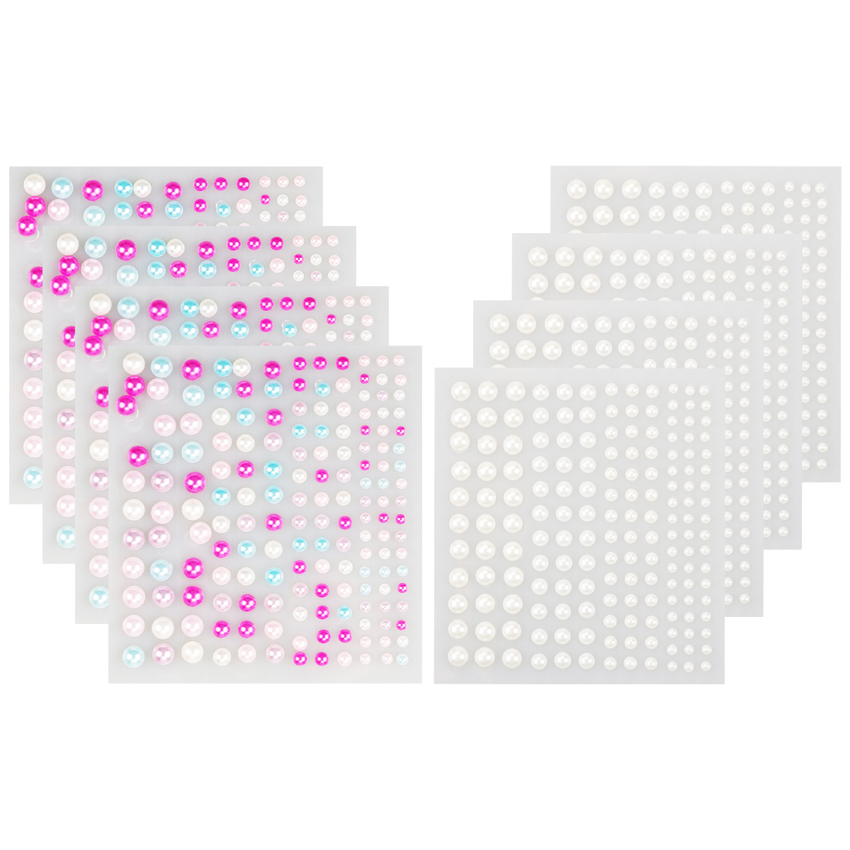 2800Pcs Self-Adhesive Pearl Stickers, White Flat Back Pearls Gems Sticker  for Face Beauty Makeup Nail Art Phone DIY Crafts Scrapbooking