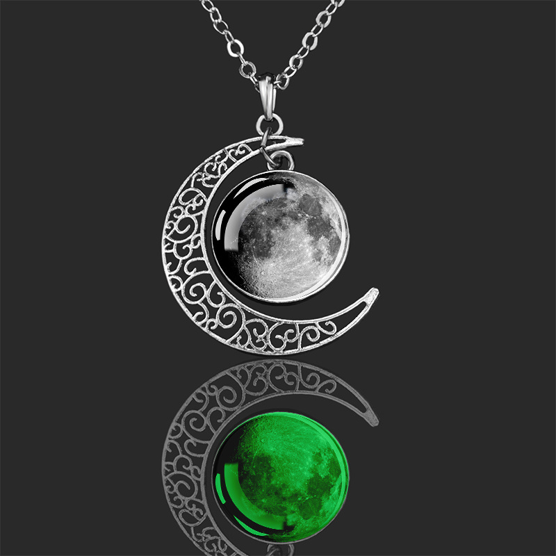 Glowing moon clearance necklace