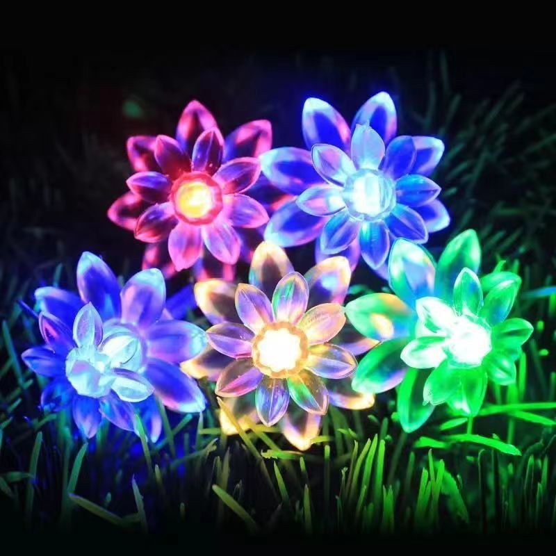 Solar flower deals string lights